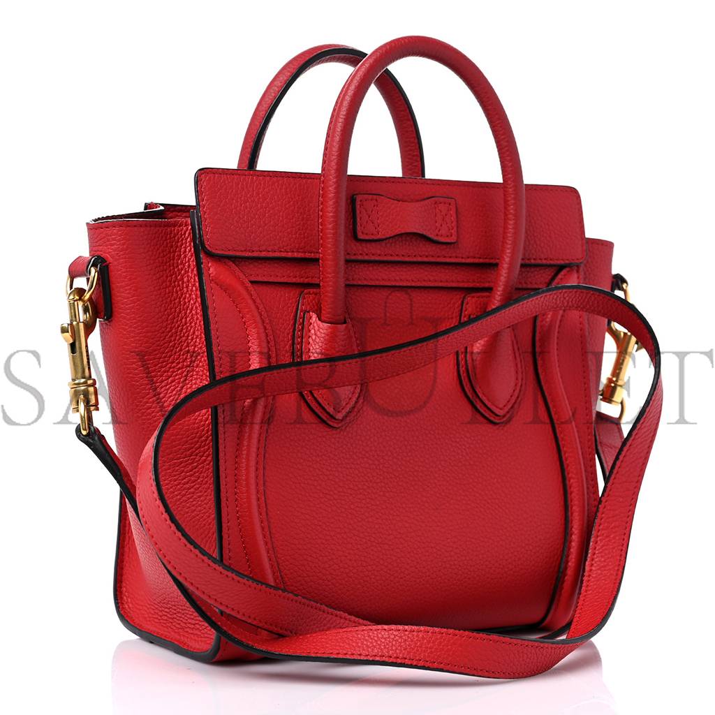 Ce**e drummed calfskin nano luggage red (19*19*10cm)