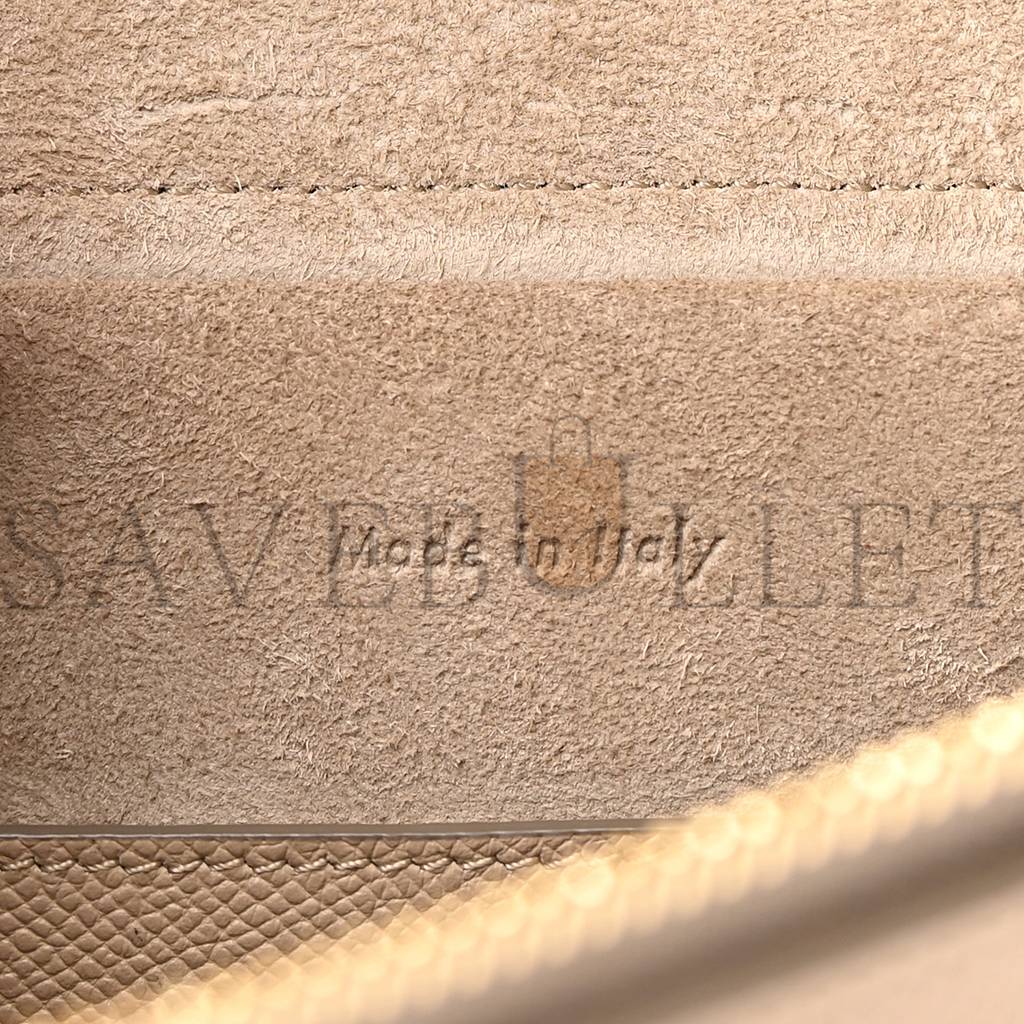 Ce**e grained calfskin micro belt bag light taupe (23*22*13cm)