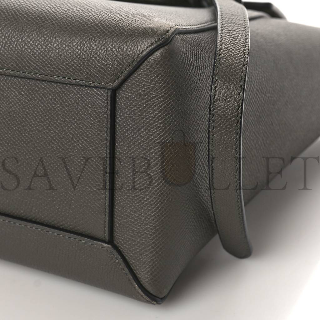 Ce**e grained calfskin micro belt bag grey (24*21*14cm)