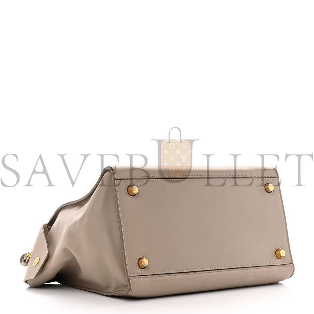 Ce**e smooth calfskin small ring bag light taupe (30*26*17cm)