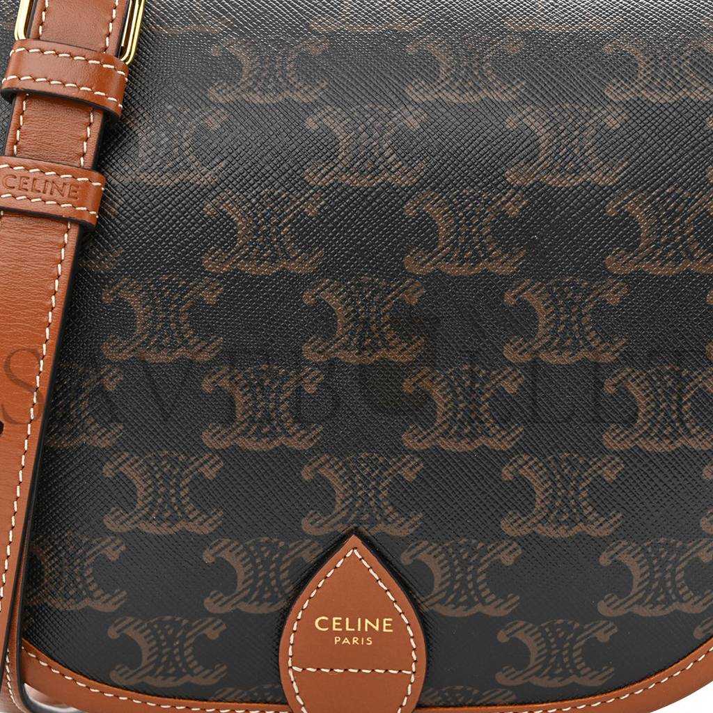 Ce**e triomphe canvas medium folco bag tan (18*17*6cm)