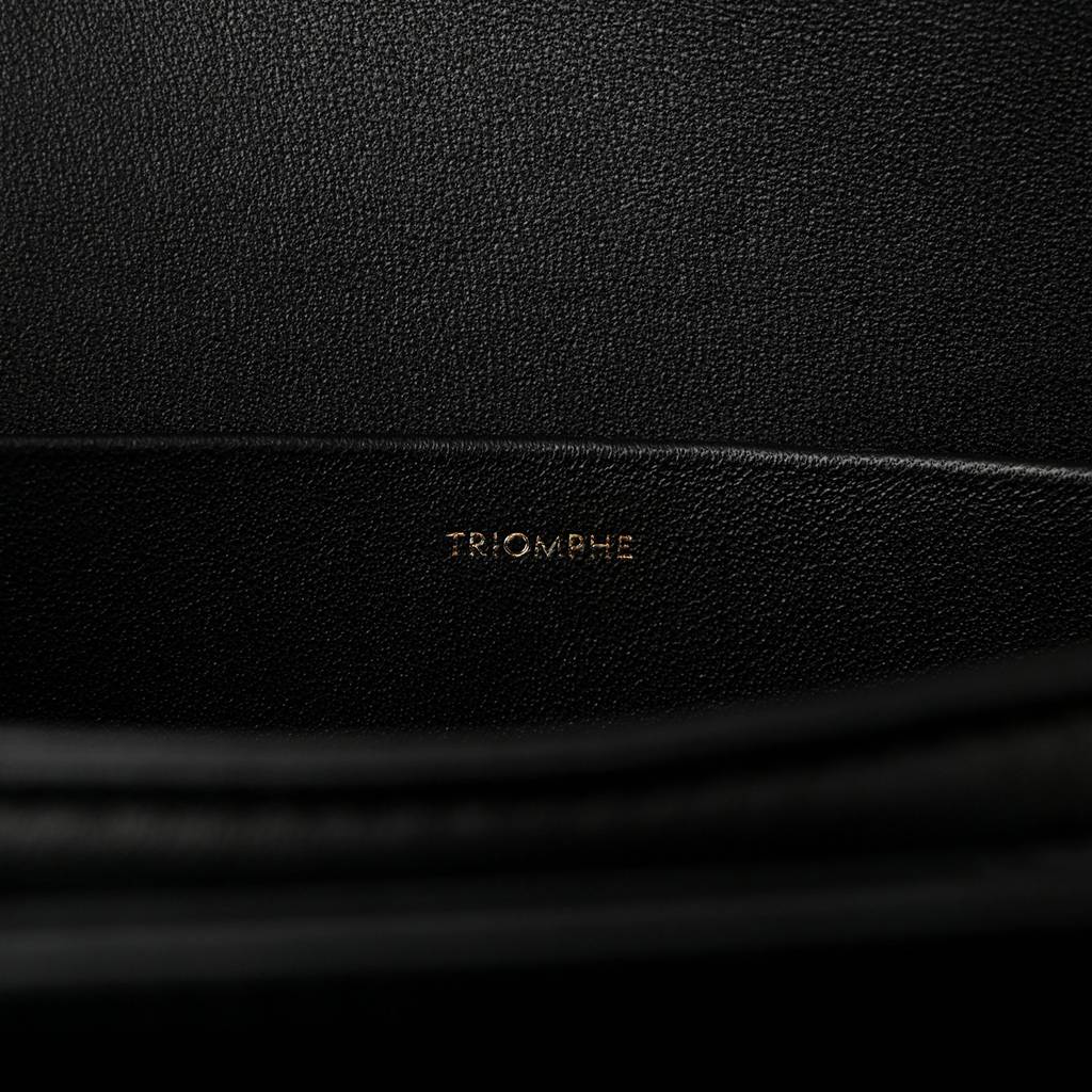 Ce**e shiny calfskin medium triomphe black (23*15*5cm)