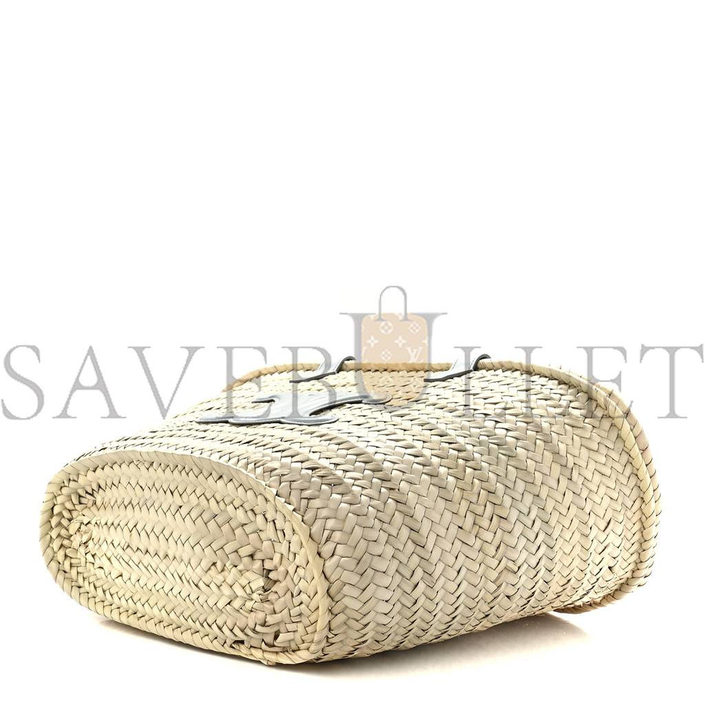 Ce**e raffia calfskin triomphe medium panier soft blue (25*25*13cm)