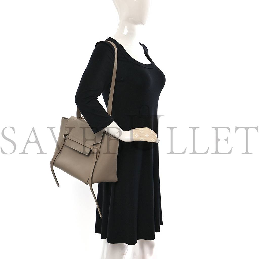 Ce**e grained calfskin mini belt bag light taupe (27*23*17cm)