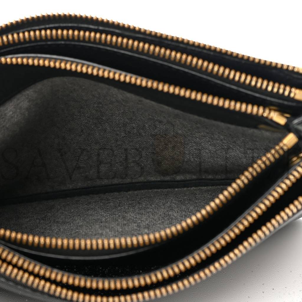 Ce**e lambskin small trio crossbody bag black (22*14*4cm)