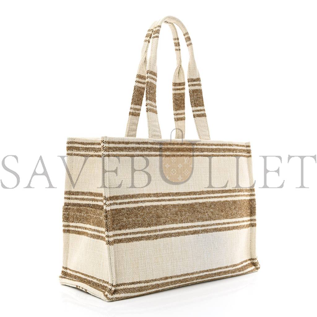 Ce**e canvas calfskin jacquard cabas tobacco tan (41*29*17cm)