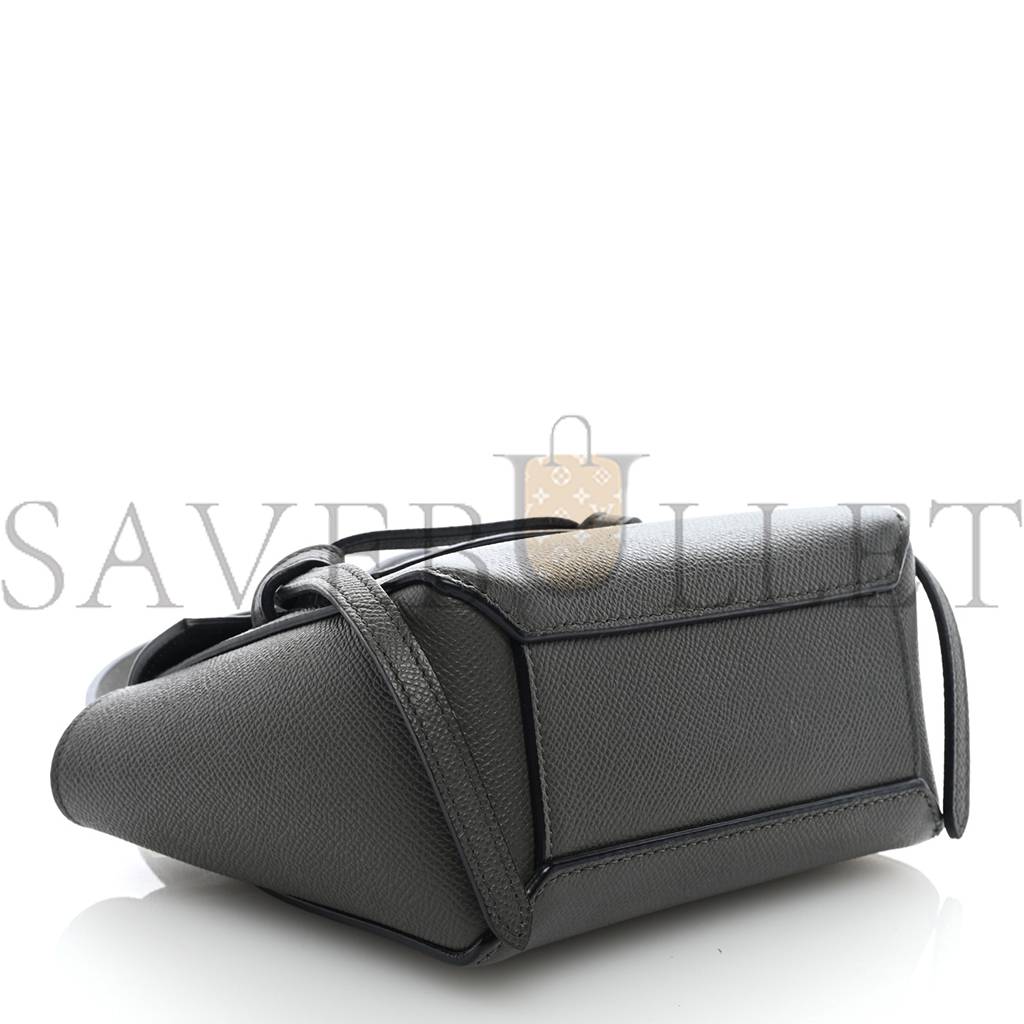 Ce**e grained calfskin pico belt bag grey (16*15*8cm)