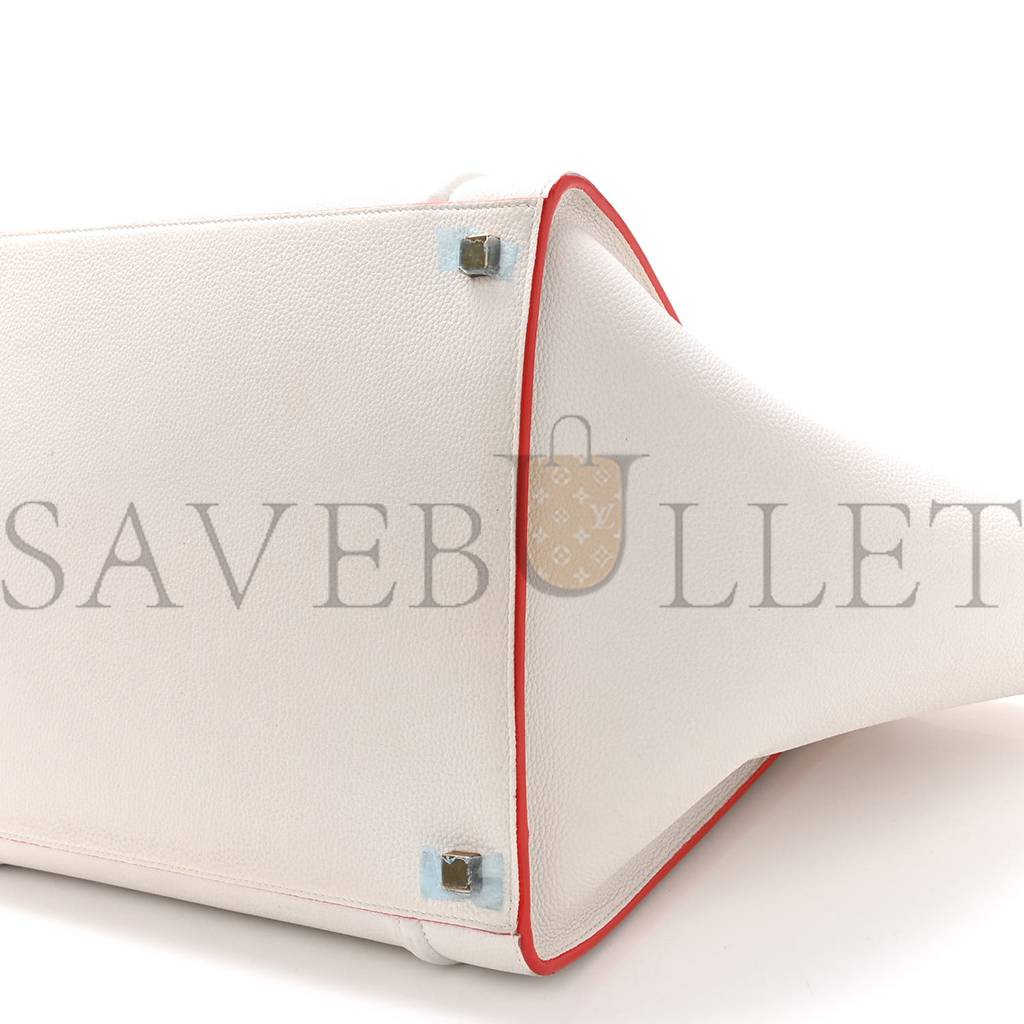 Ce**e grained calfskin medium phantom luggage white (30*29*24cm)