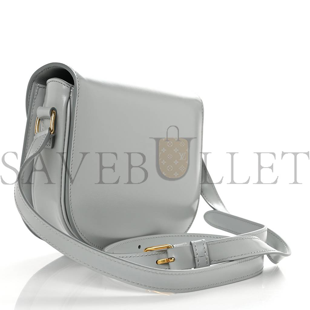 Ce**e shiny calfskin teen besace clea triomphe blue gray (18*15*5cm)