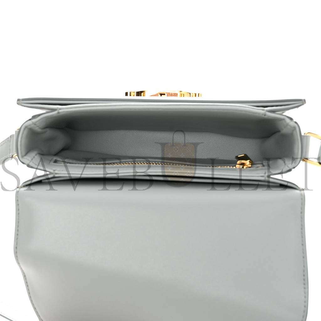 Ce**e shiny calfskin teen besace clea triomphe blue gray (18*15*5cm)