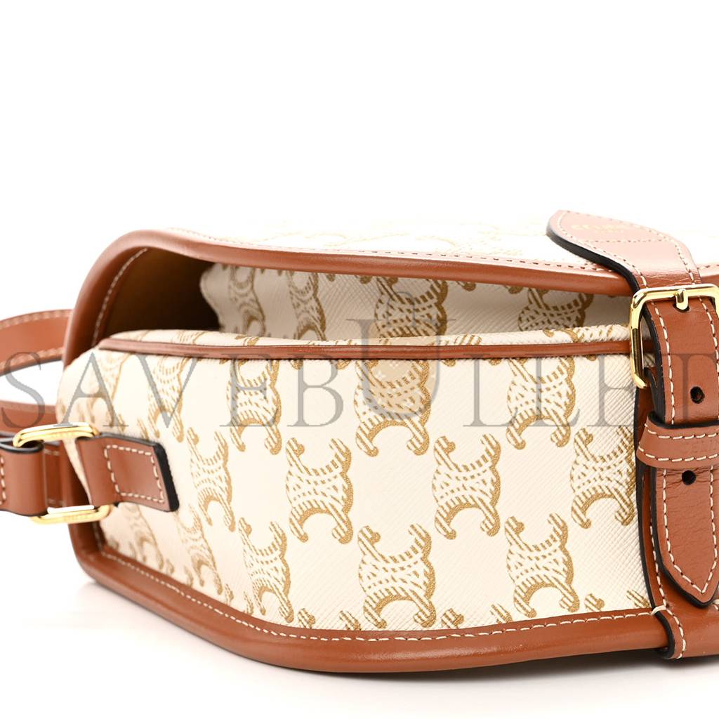 Ce**e triomphe canvas medium folco bag white (18*15*7cm)