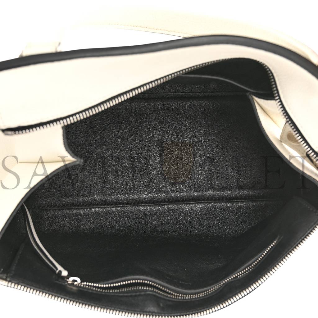 Ce**e grained calfskin medium edge shoulder bag white (34*25*17cm)