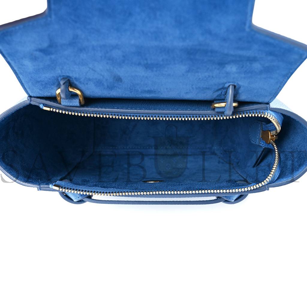 Ce**e grained calfskin nano belt bag blue (20*19*11cm)