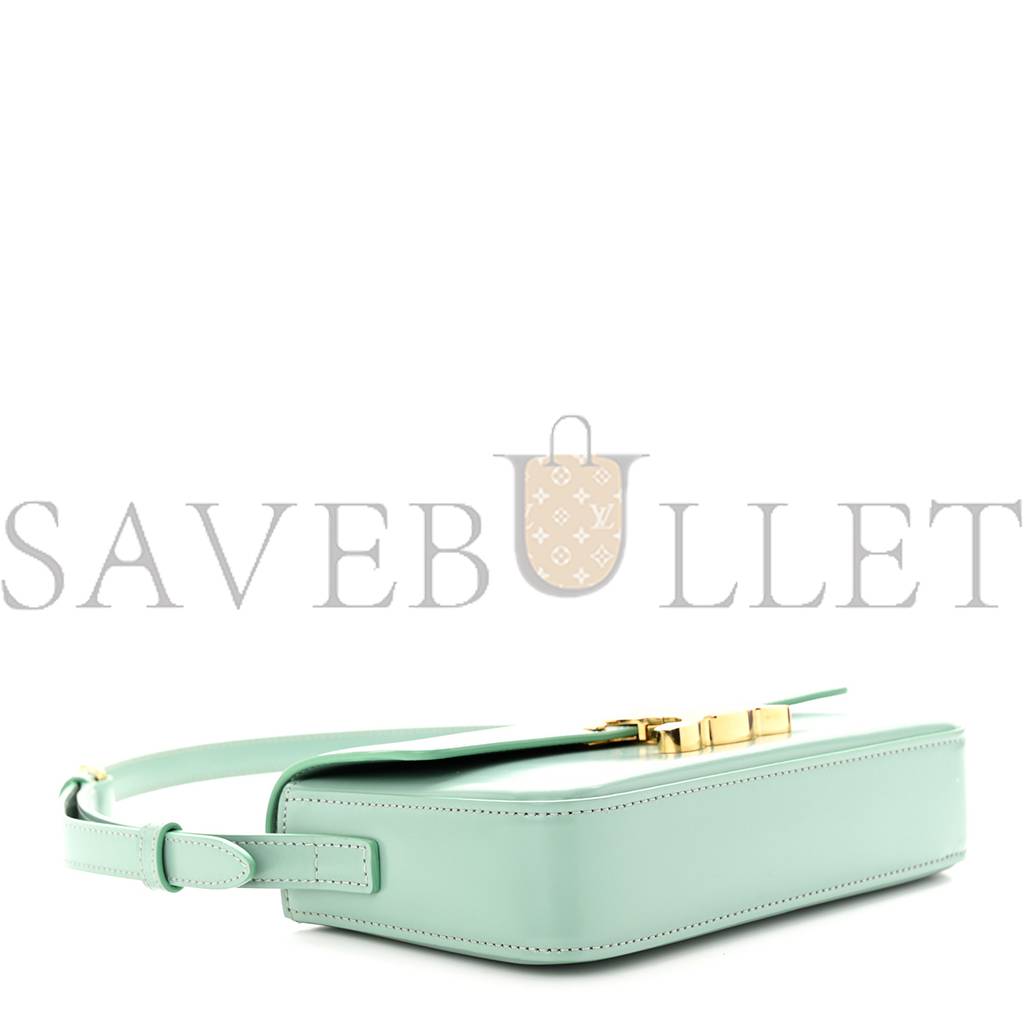 Ce**e shiny calfskin triomphe shoulder bag celadon (20*12*4cm)