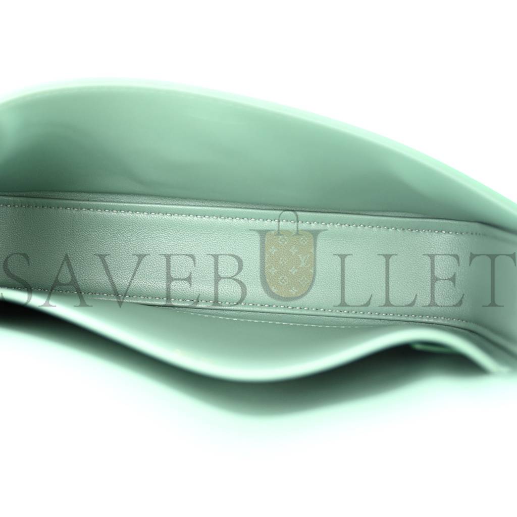 Ce**e shiny calfskin triomphe shoulder bag celadon (20*12*4cm)