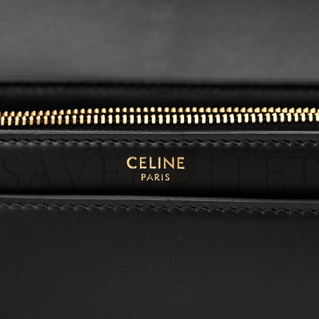 Ce**e satinated calfskin 16 chain bag black (23*14*7cm)