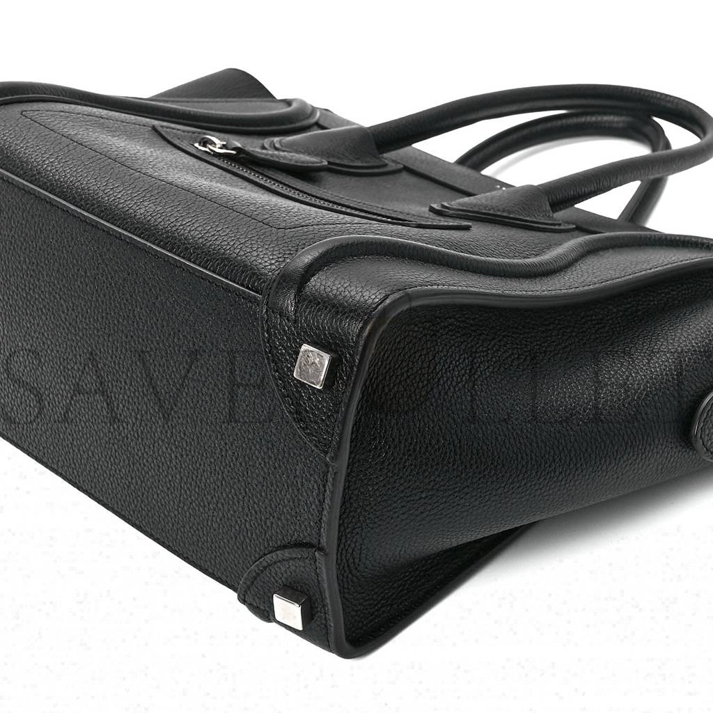 Ce**e drummed calfskin micro luggage black (20*20*10cm)