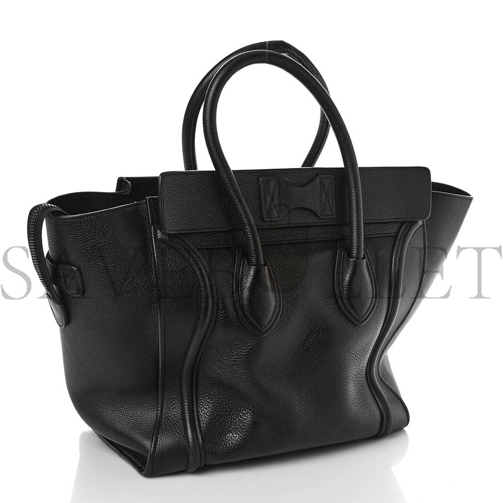 Ce**e drummed calfskin mini luggage black (32*30*18cm)