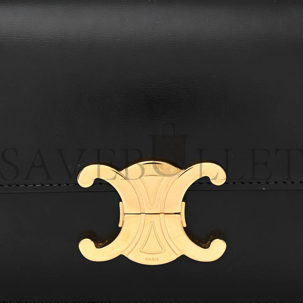 Ce**e shiny calfskin teen triomphe black (18*13*7cm)