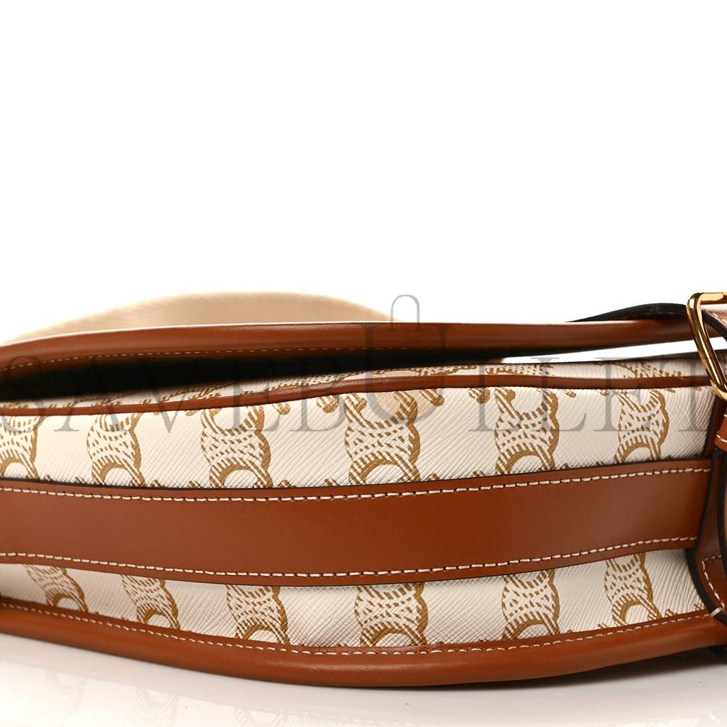 Ce**e triomphe canvas large strap folco bag white (23*18*7cm)