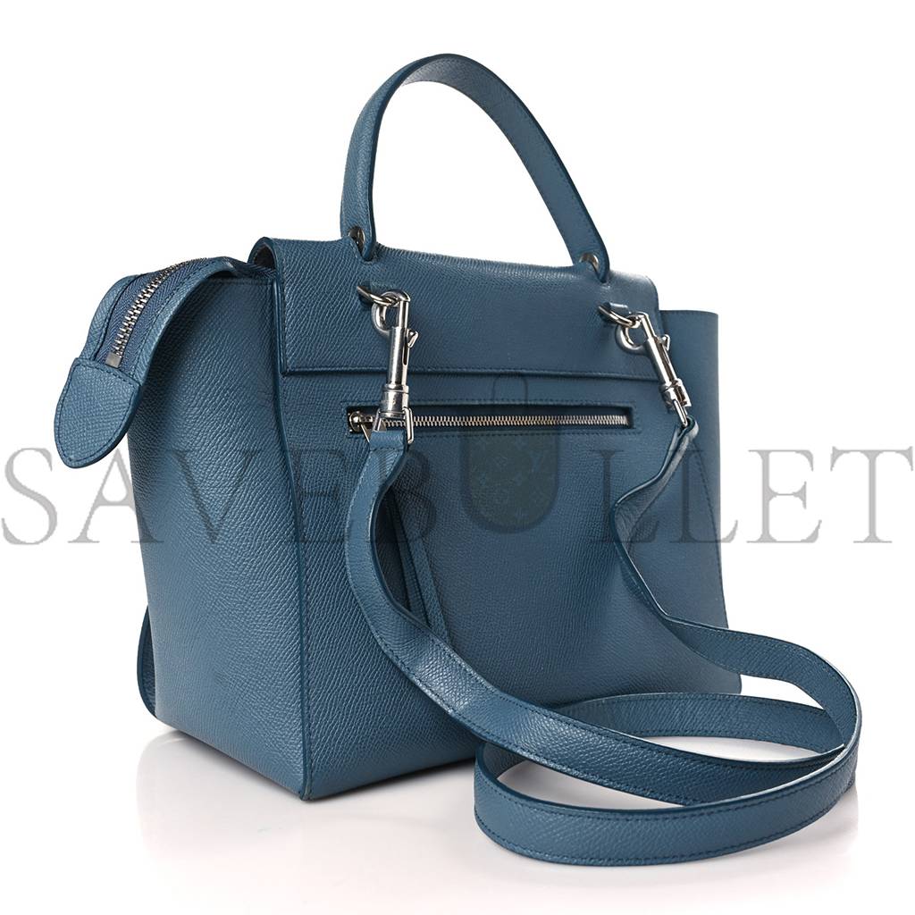 Ce**e grained calfskin mini belt bag slate blue (23*22*15cm)