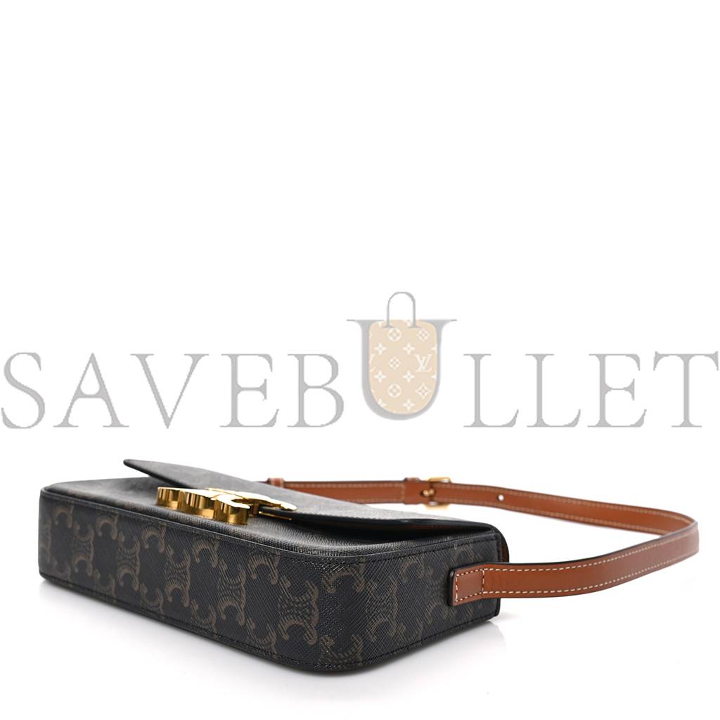 Ce**e canvas calfskin triomphe shoulder bag tan (20*11*4cm)