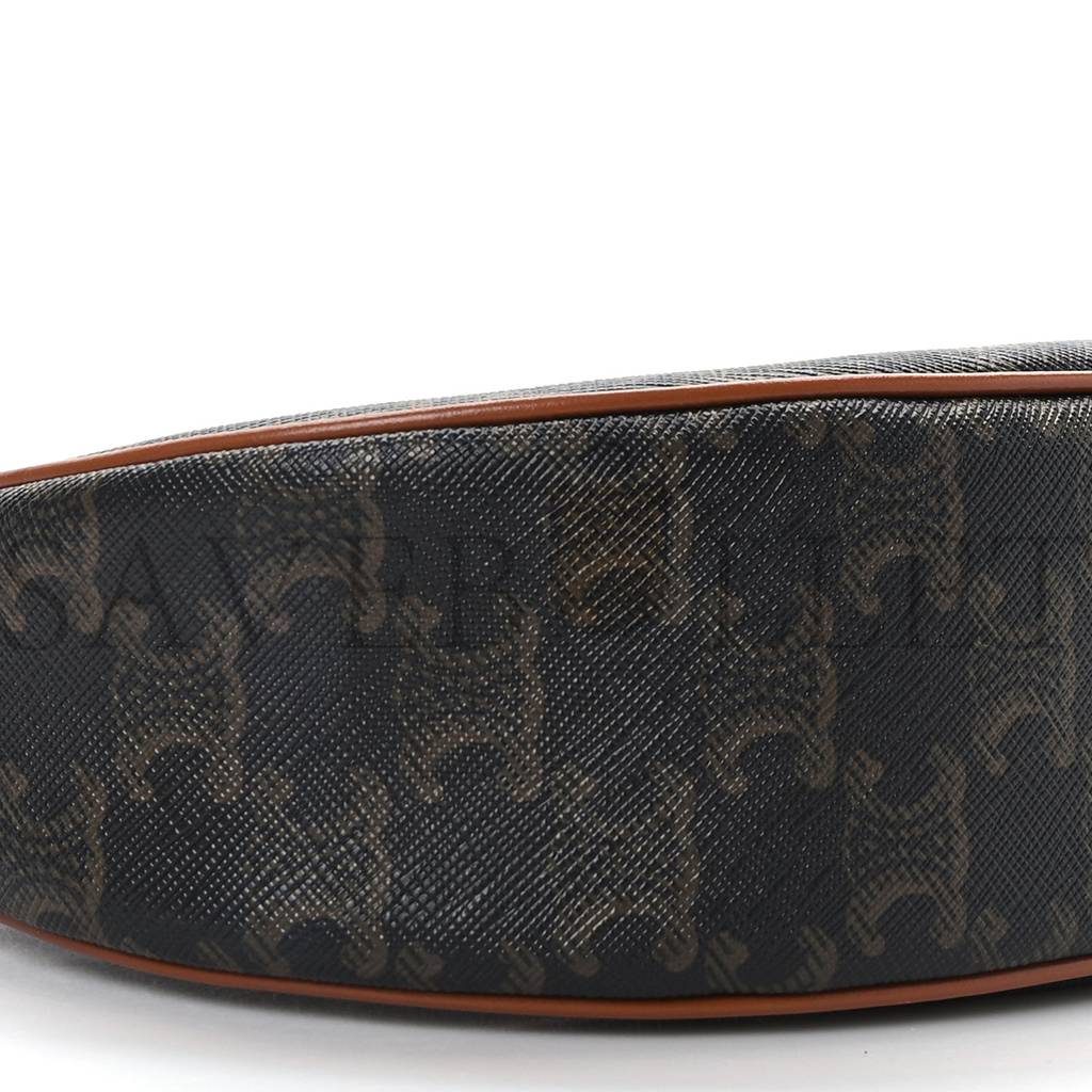 Ce**e triomphe canvas calfskin ava shoulder bag tan (24*12*7cm)