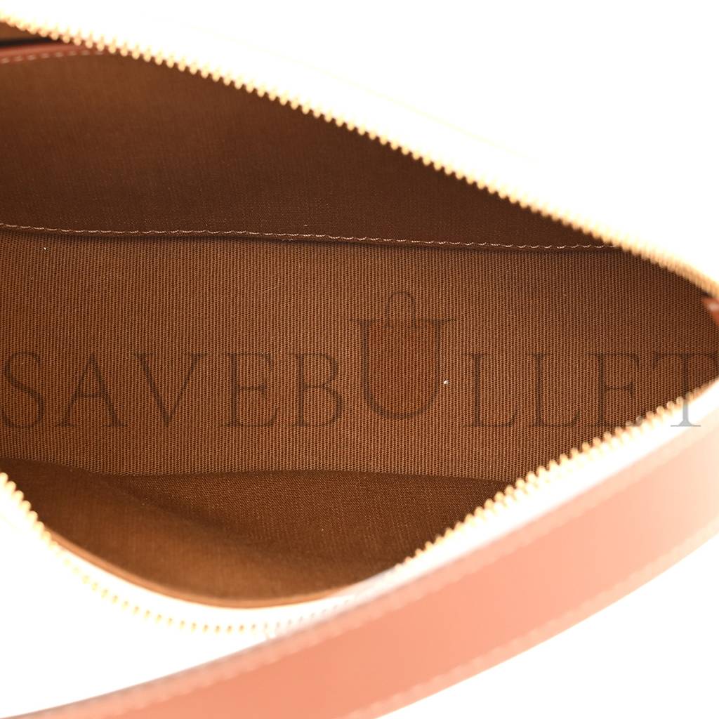 Ce**e canvas calfskin ava triomphe shoulder bag white (25*20*7cm)