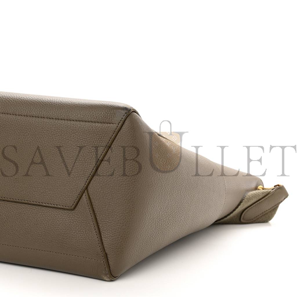 Ce**e soft grained calfskin sangle bucket bag taupe (33*23*17cm)