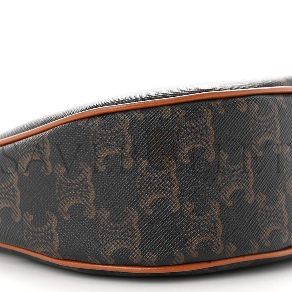 Ce**e triomphe canvas calfskin ava shoulder bag tan (25*18*8cm)