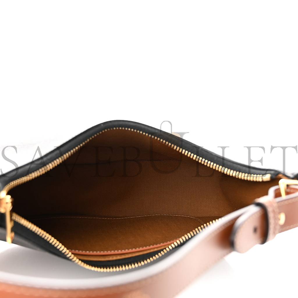 Ce**e canvas calfskin ava triomphe shoulder bag tan (25*19*7cm)