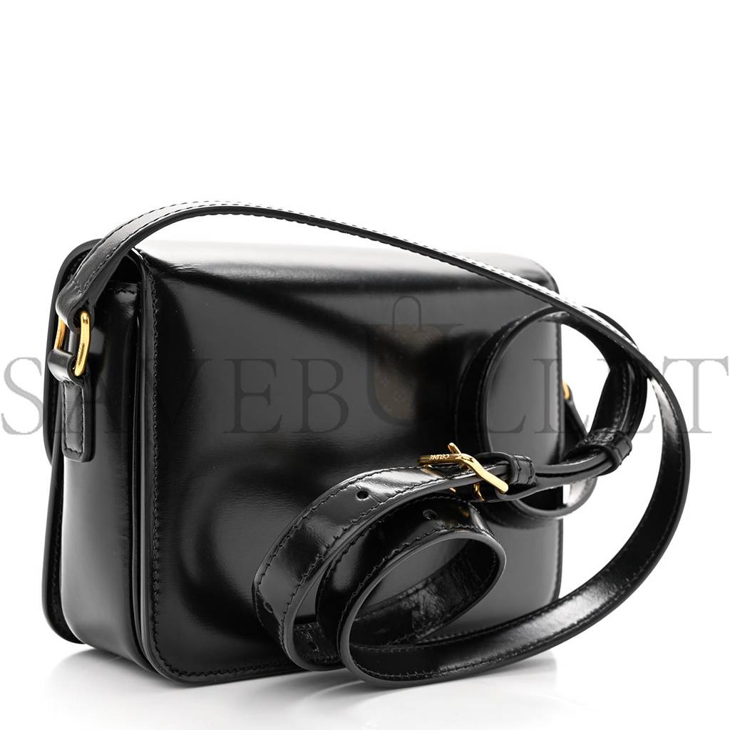 Ce**e shiny calfskin teen triomphe black (18*14*6cm)