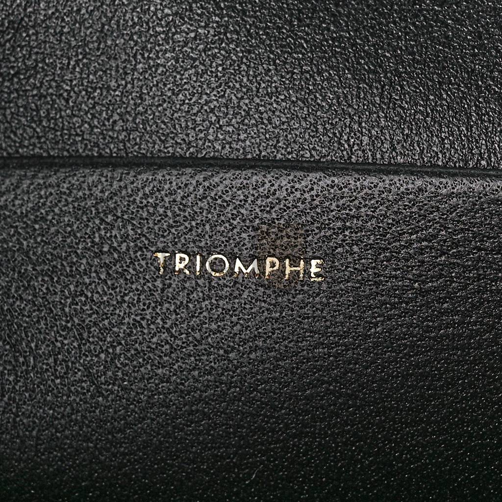 Ce**e shiny calfskin cuir triomphe chain shoulder bag black (20*11*4cm)