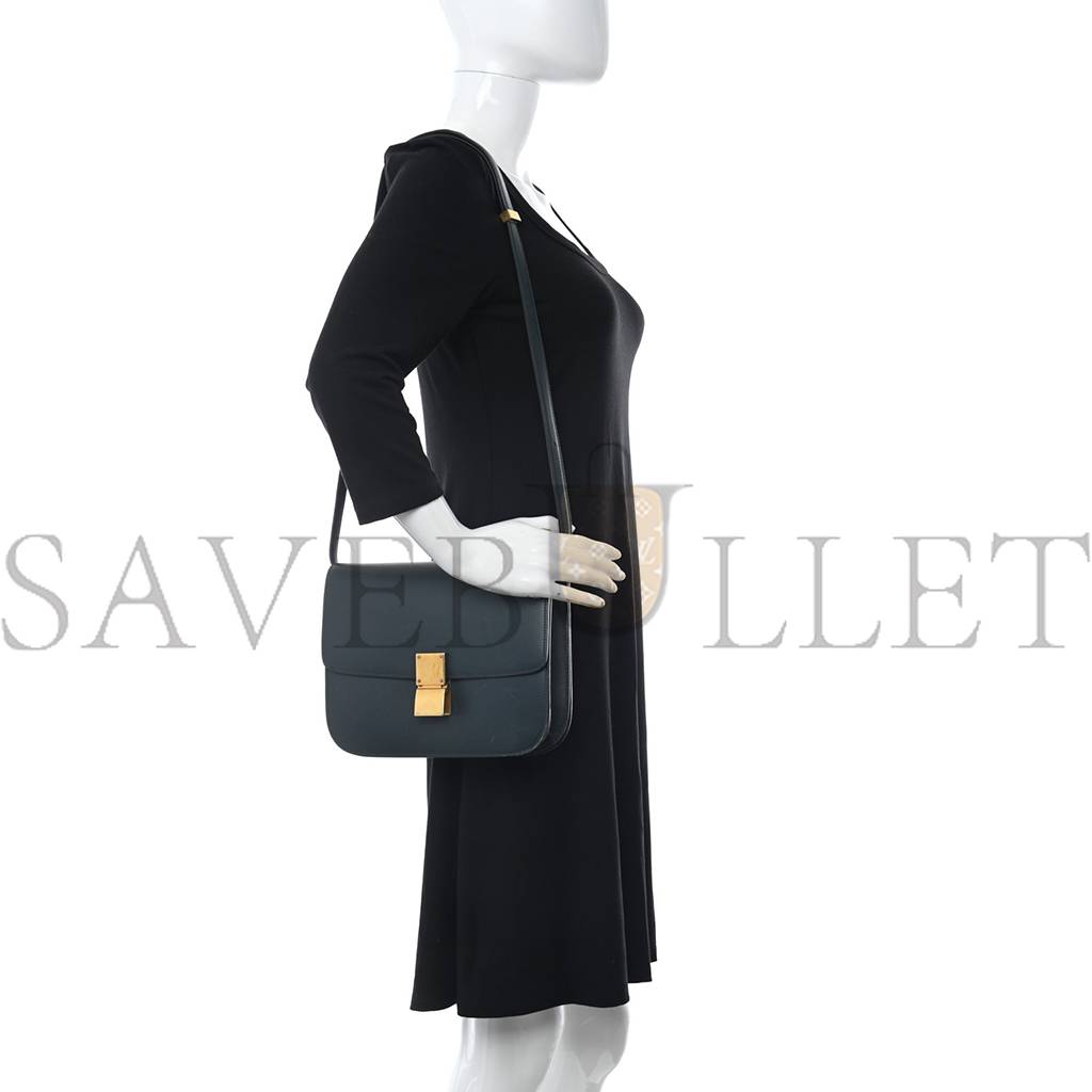 Ce**e box calfskin medium classic box flap bag amazone (23*19*7cm)