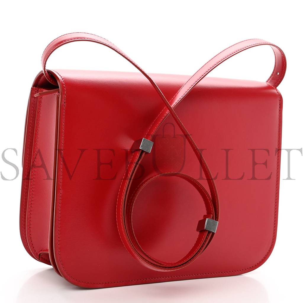 Ce**e box calfskin medium classic box flap bag red (23*18*6cm)