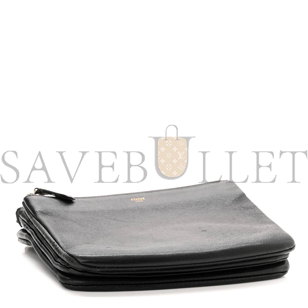 Ce**e lambskin small trio crossbody bag black (22*15*4cm)