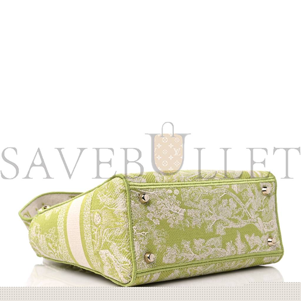 D*or canvas toile de jouy reverse embroidered medium lady d-lite green (23*18*10.2cm)