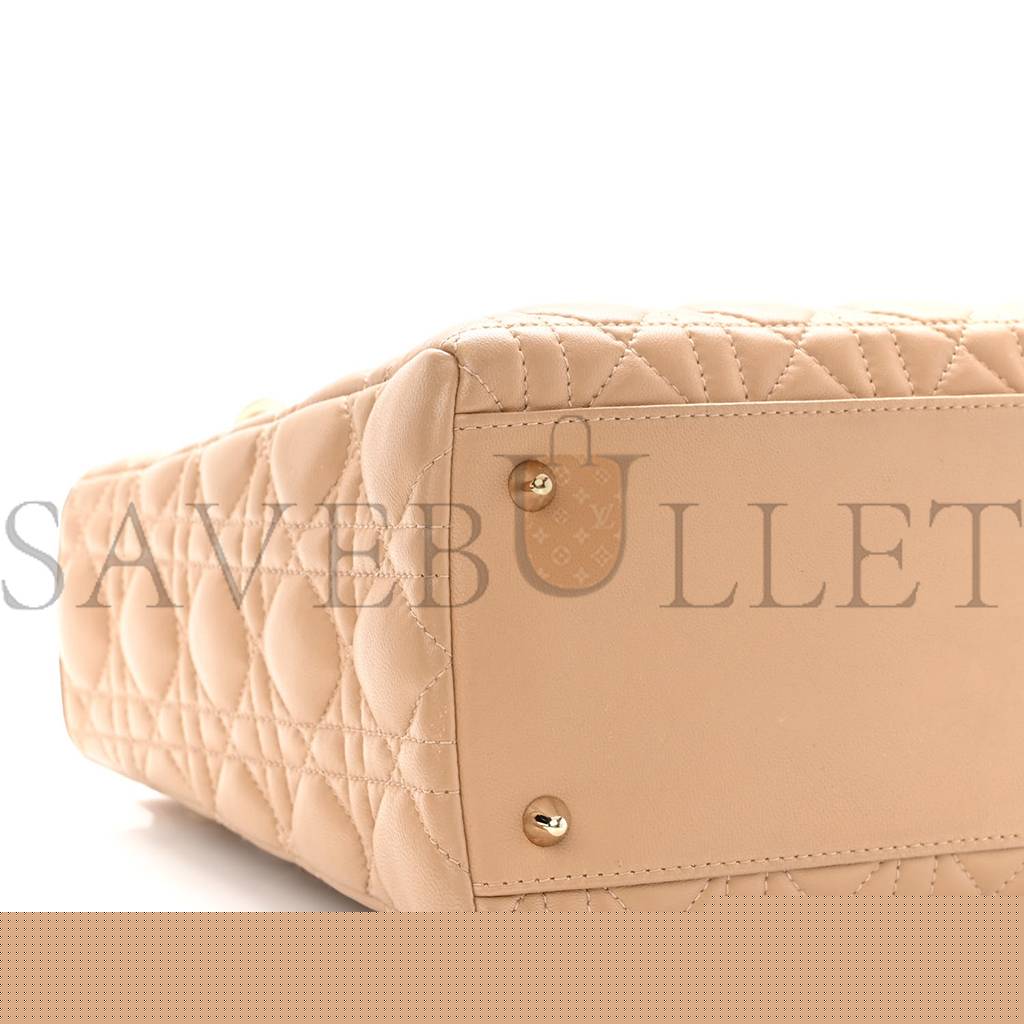 D*or lambskin cannage medium lady D*or beige (24*20*12.7cm)