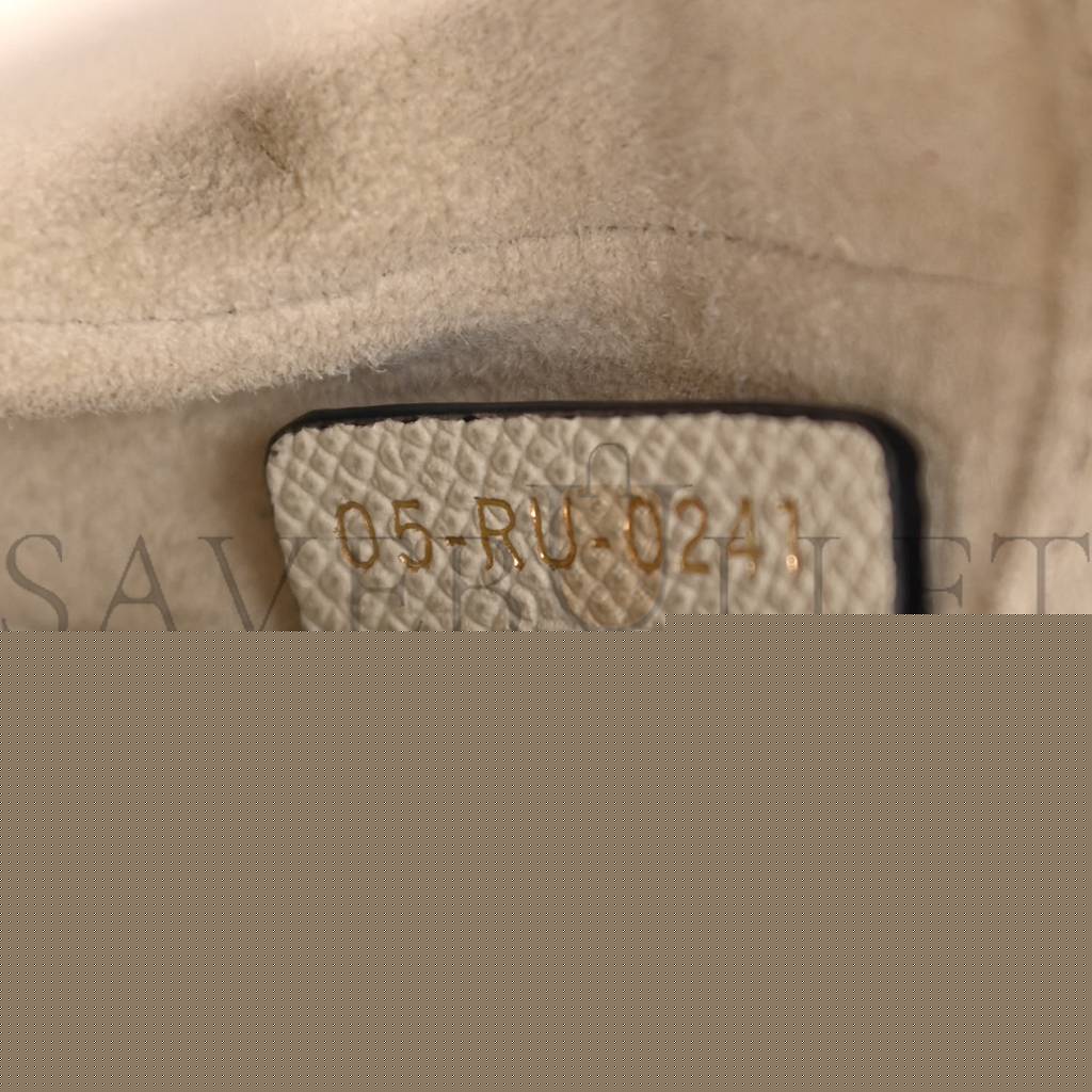 D*or grained calfskin mini saddle bag white (19 x 15 x 6 cm)