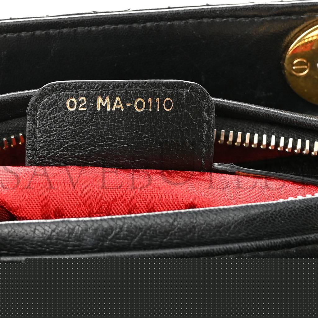 D*or lambskin cannage medium lady D*or black (24*20*12.7cm)