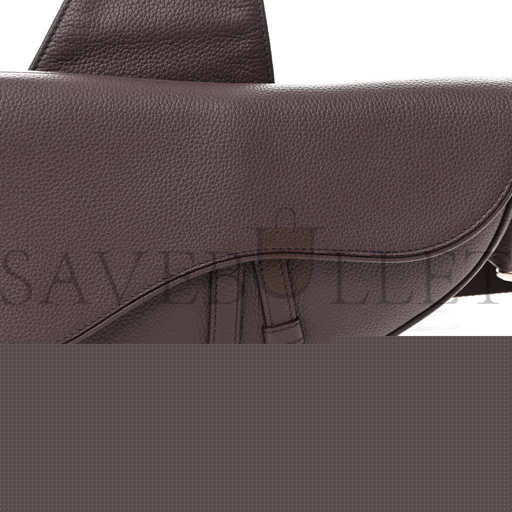 D*or grained calfskin kim jones saddle bag amaranth (27*22*3.8cm)
