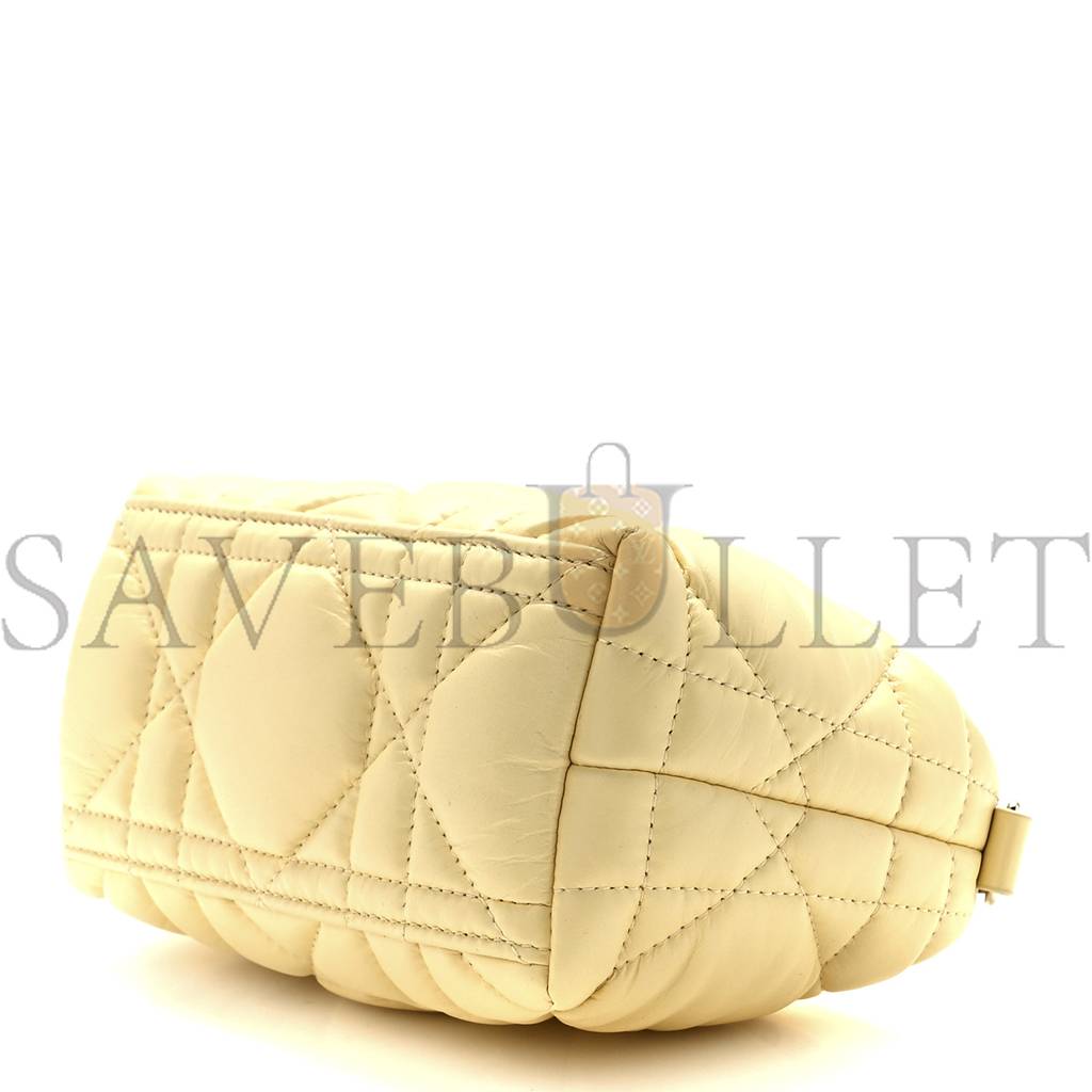 D*or calfskin macrocannage medium D*ortravel nomad pouch pale yellow (23*13*10.2cm)