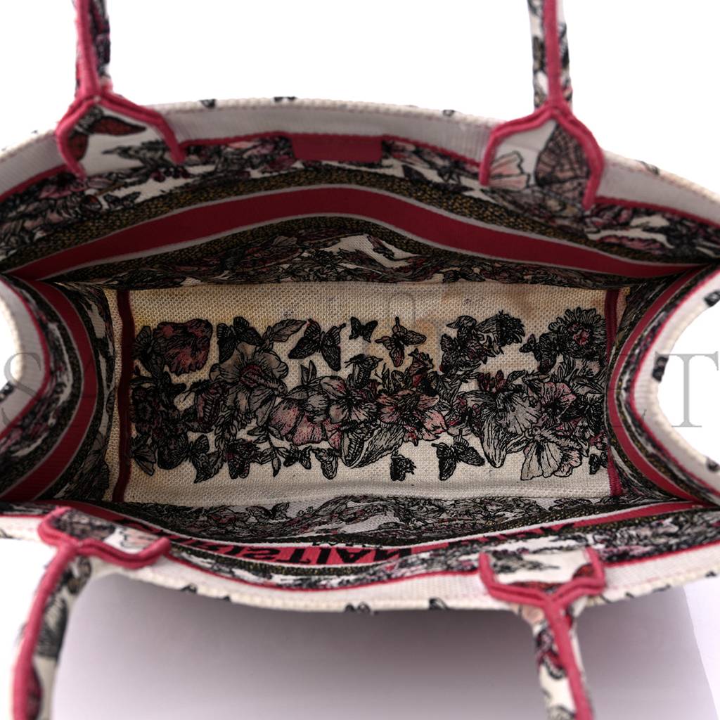 D*or canvas embroidered medium butterfly print book tote multicolor (36*26*17.1cm)