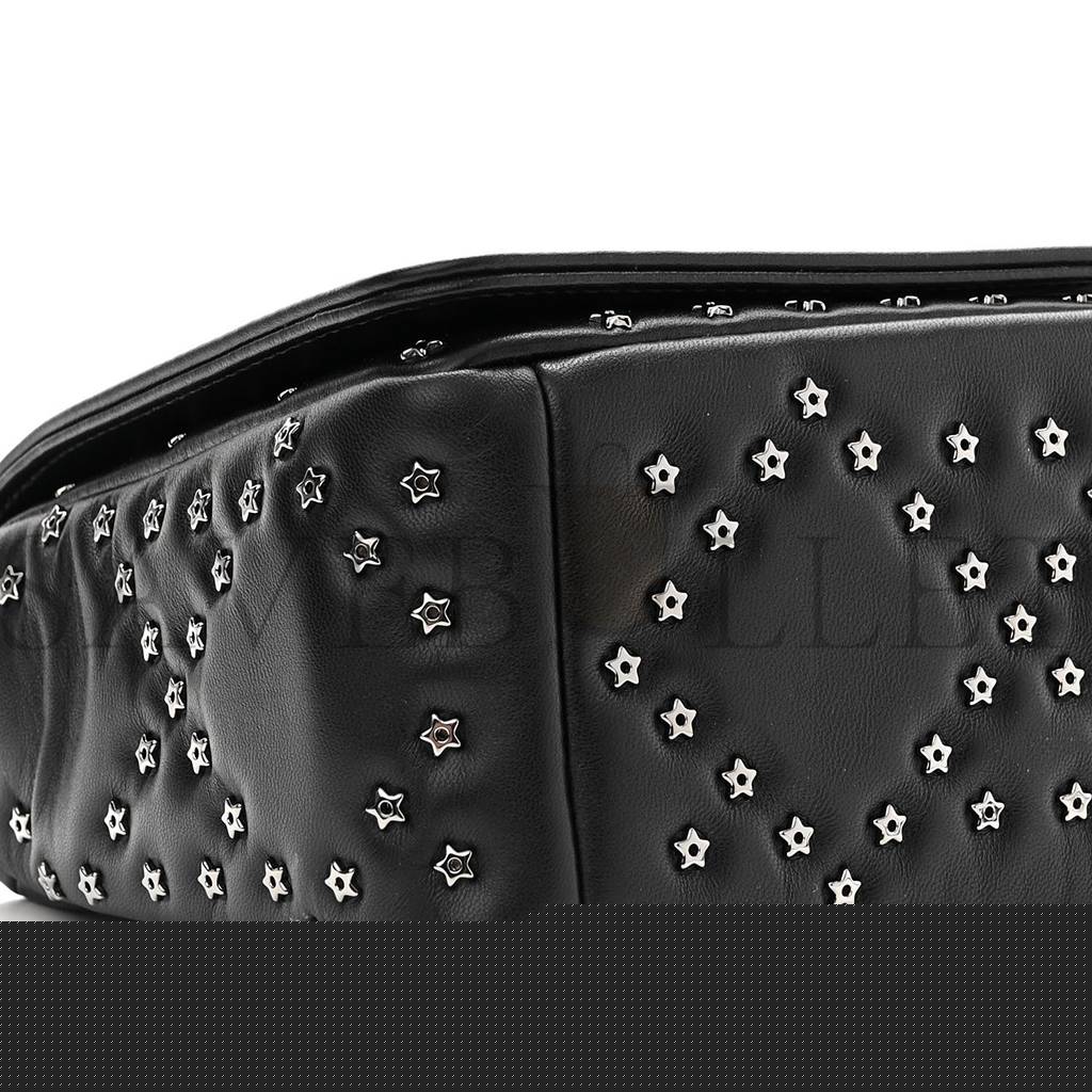 D*or calfskin lucky star macrocannage medium caro bag black (25*15*8.3cm)