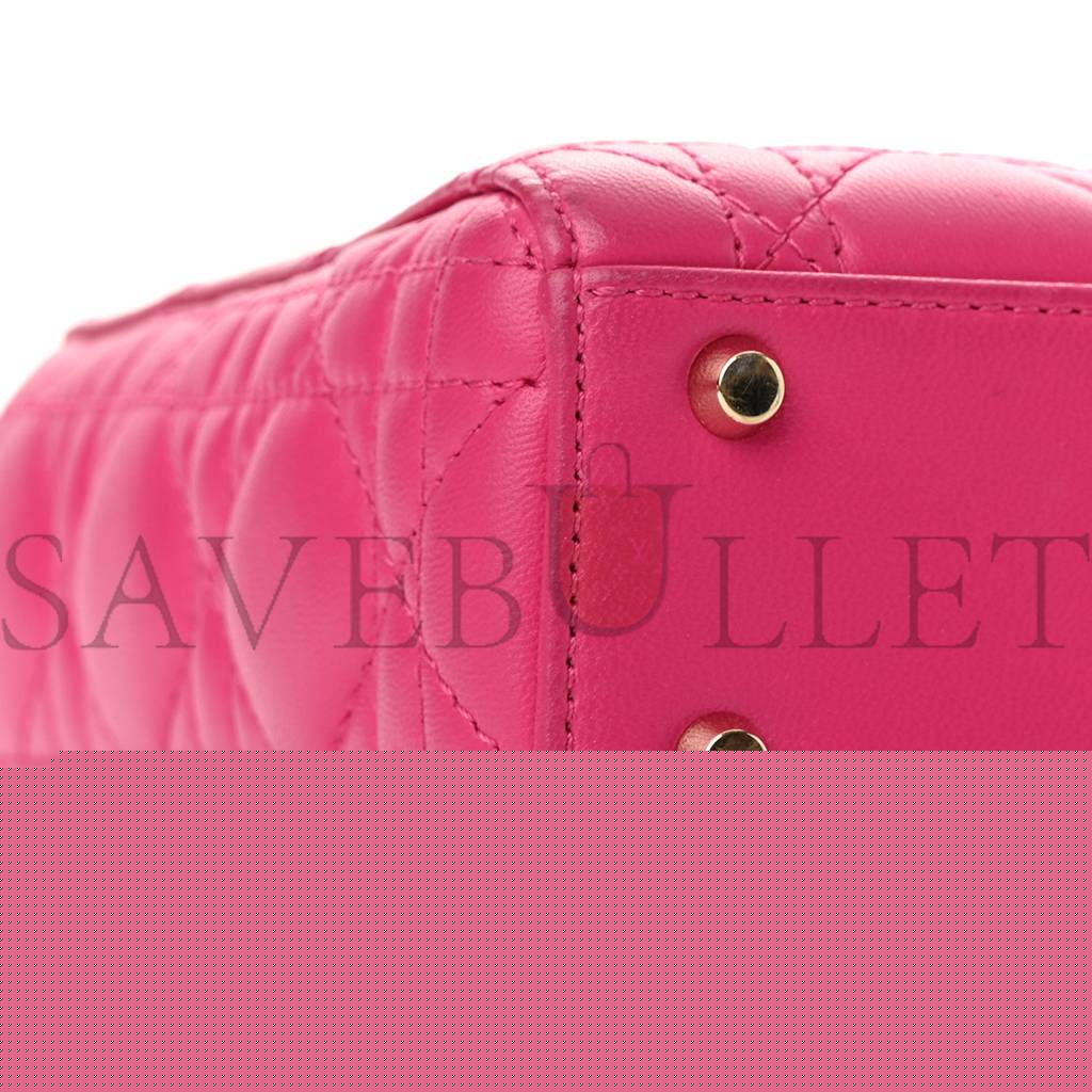 D*or lambskin cannage mini lady D*or fuchsia (17*15*7cm)