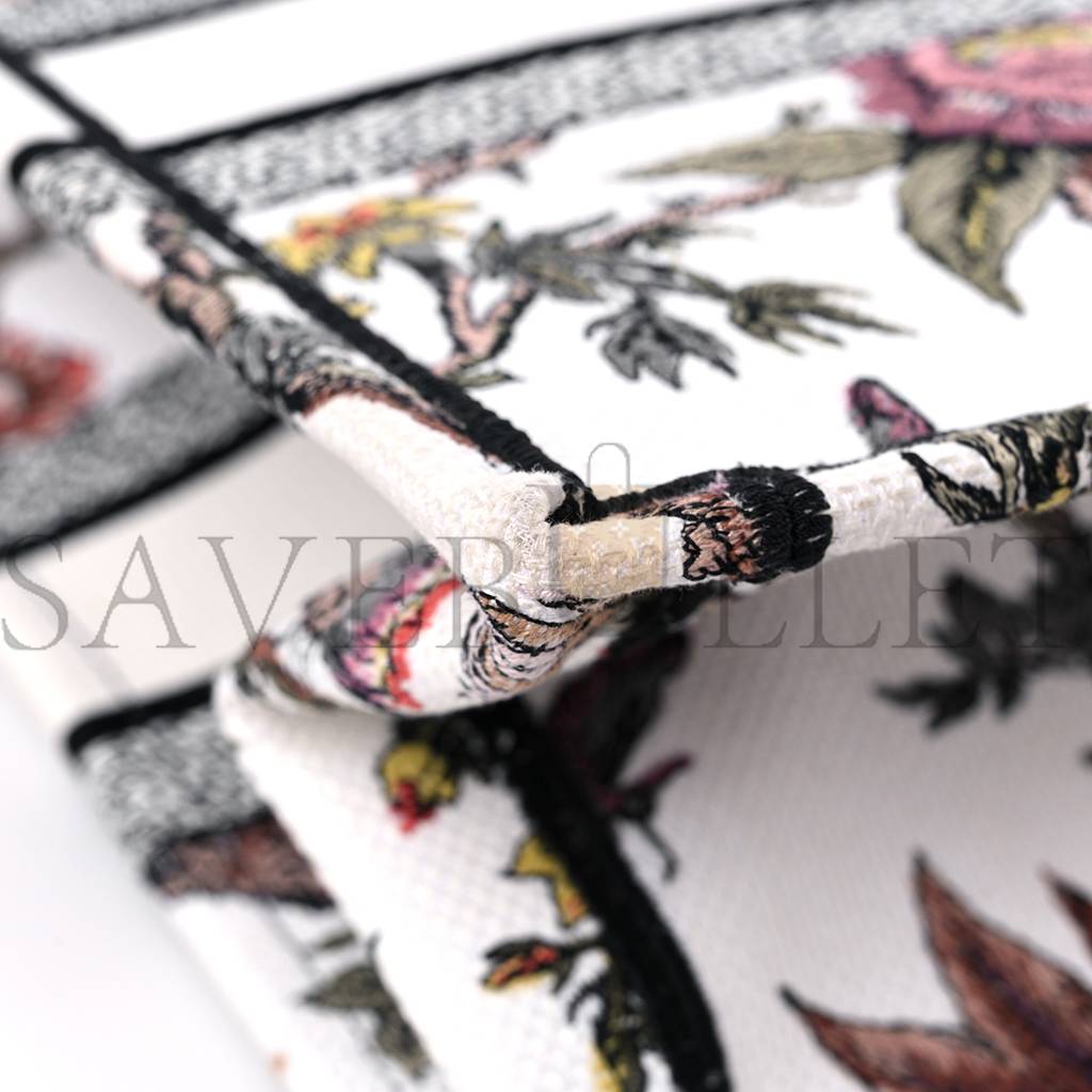 D*or canvas jardin botanique embroidered medium book tote multicolor (36*27*17.1cm)