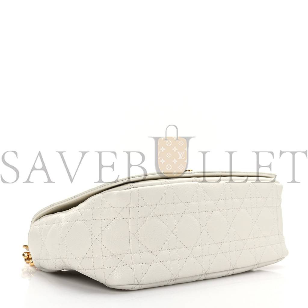 d*or S*pple calfskin cannage medium caro bag ivory (25*15*8.9cm)