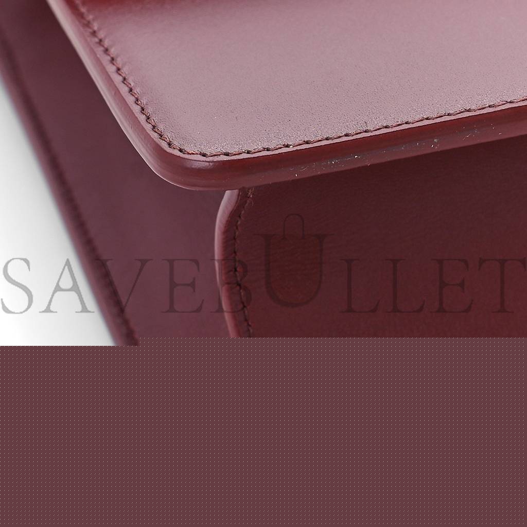 D*or smooth calfskin 30 montaigne flap bag burgundy (24*17*5.1cm)