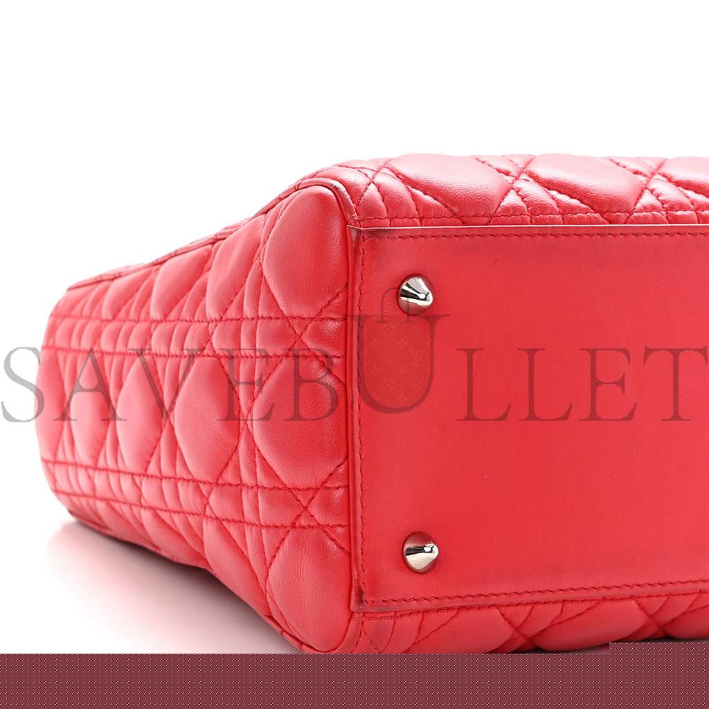 D*or lambskin cannage medium lady D*or red (23*20*12.1cm)