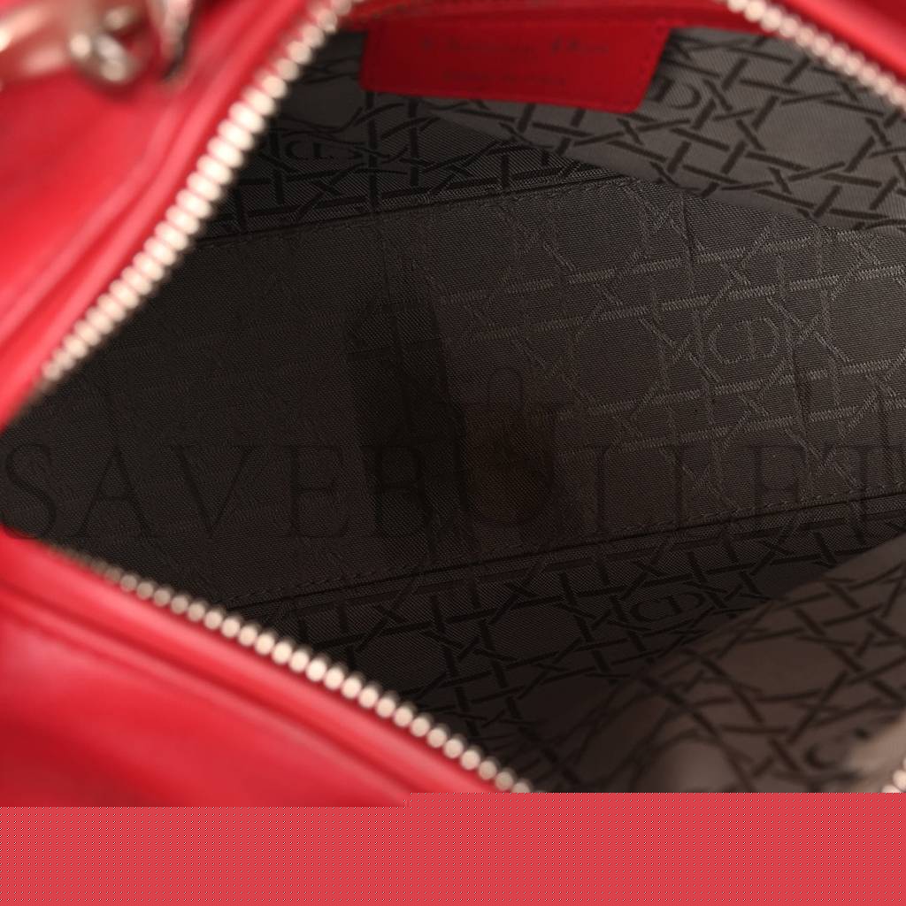 D*or lambskin cannage medium lady D*or red (23*20*12.1cm)